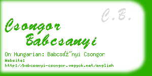 csongor babcsanyi business card